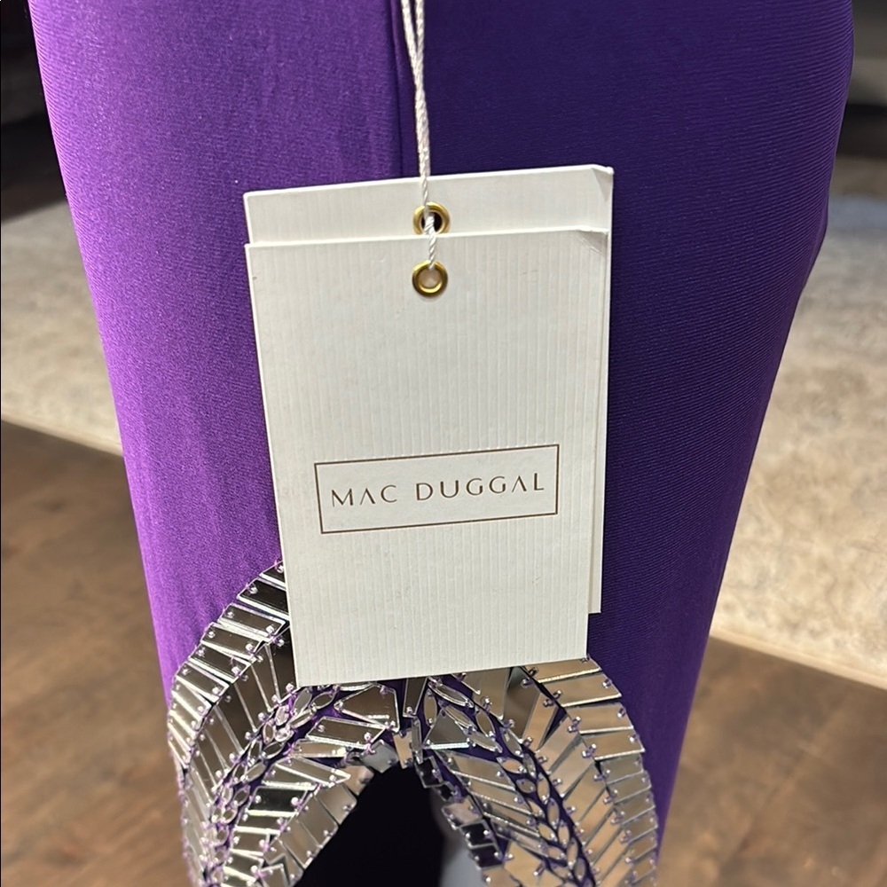 Mac Duggal Purple Asymmetrical One-Shoulder Gown - Picture 3 of 13